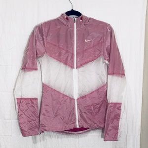 Nike Pink And White Running windbreaker
